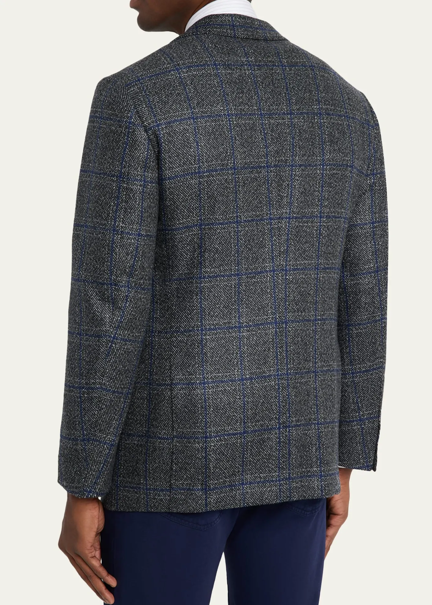Cesare AttoliniMen's Windowpane Wool Two-Button Jacket