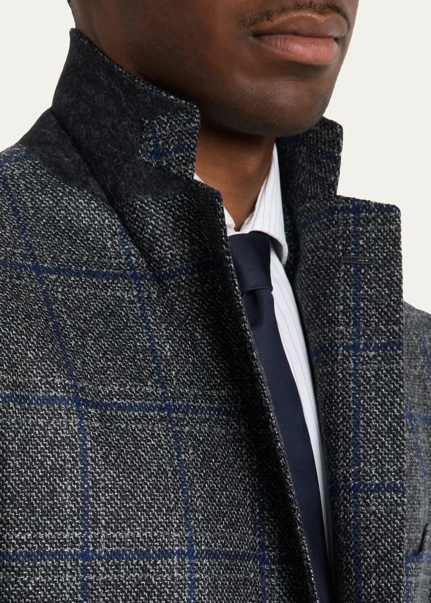 Cesare AttoliniMen's Windowpane Wool Two-Button Jacket
