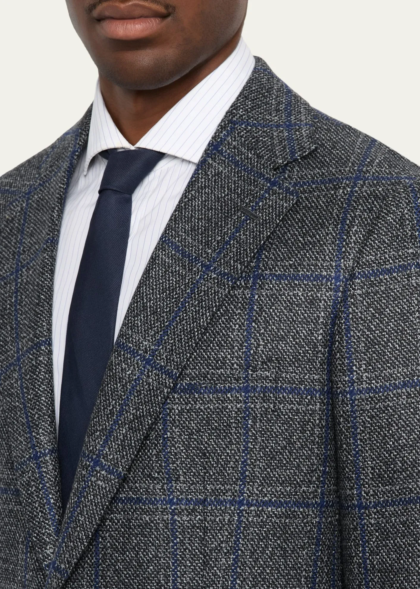 Cesare AttoliniMen's Windowpane Wool Two-Button Jacket