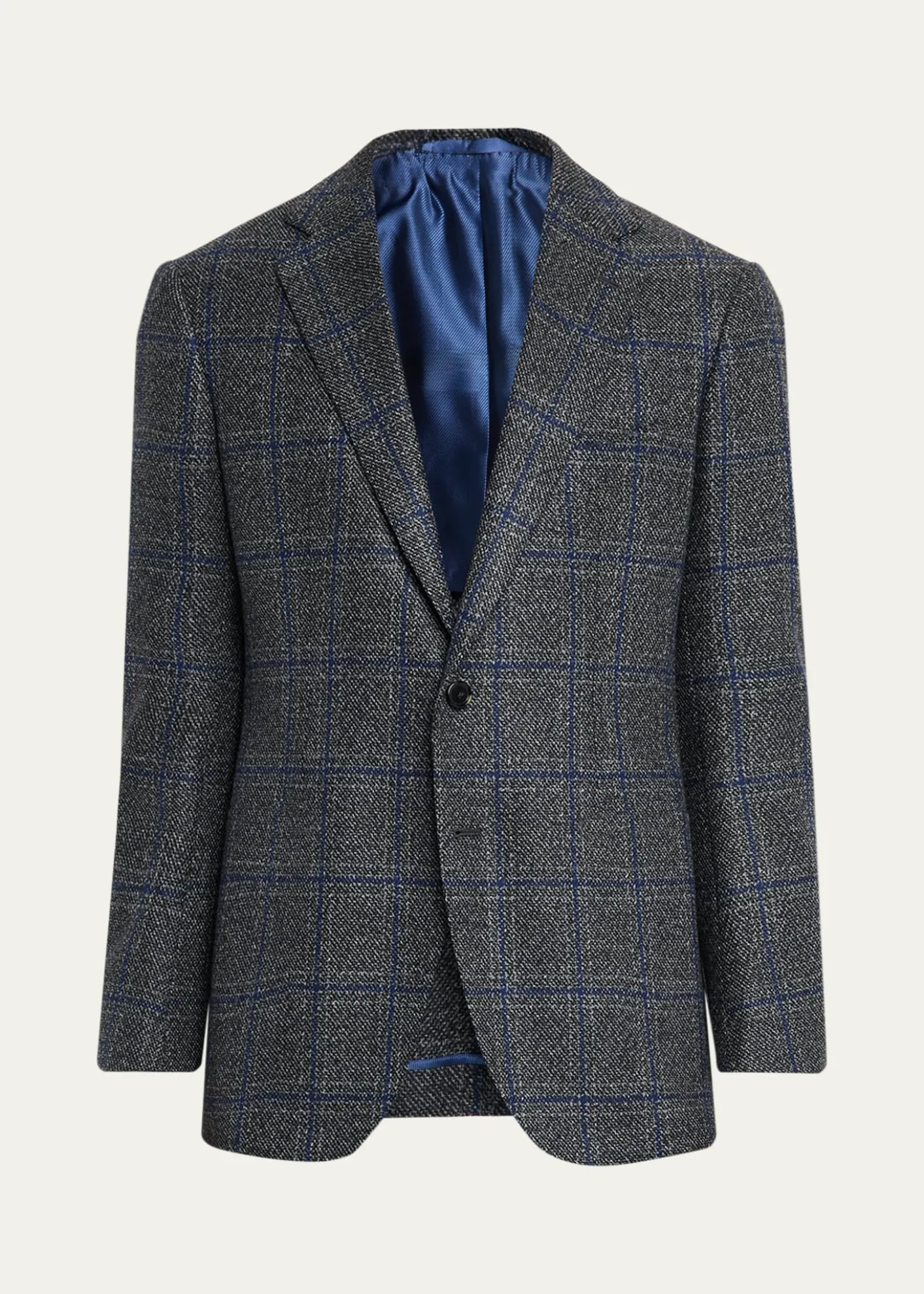Cesare AttoliniMen's Windowpane Wool Two-Button Jacket