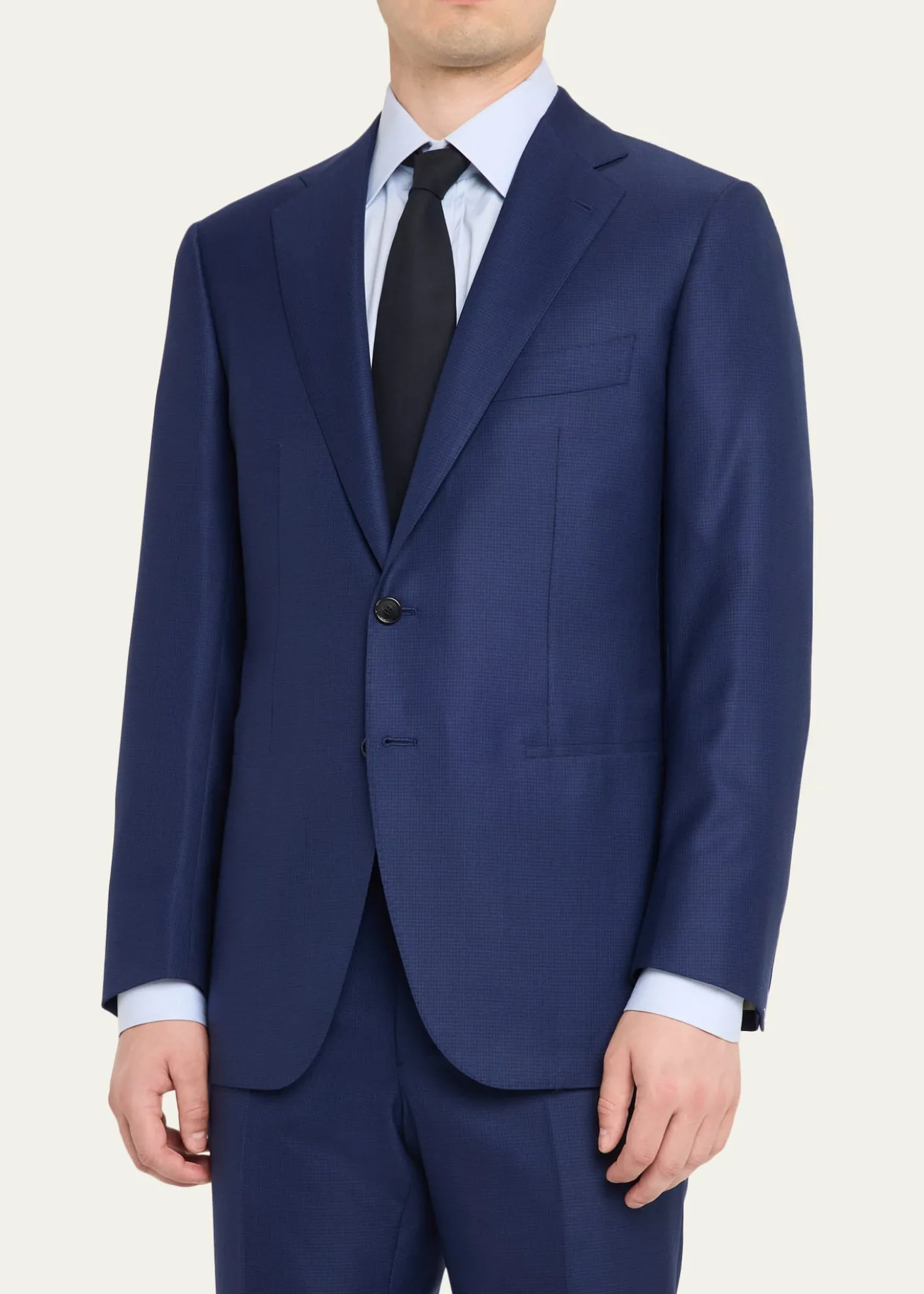 Cesare AttoliniMen's Wool Mini-Check Two-Piece Suit