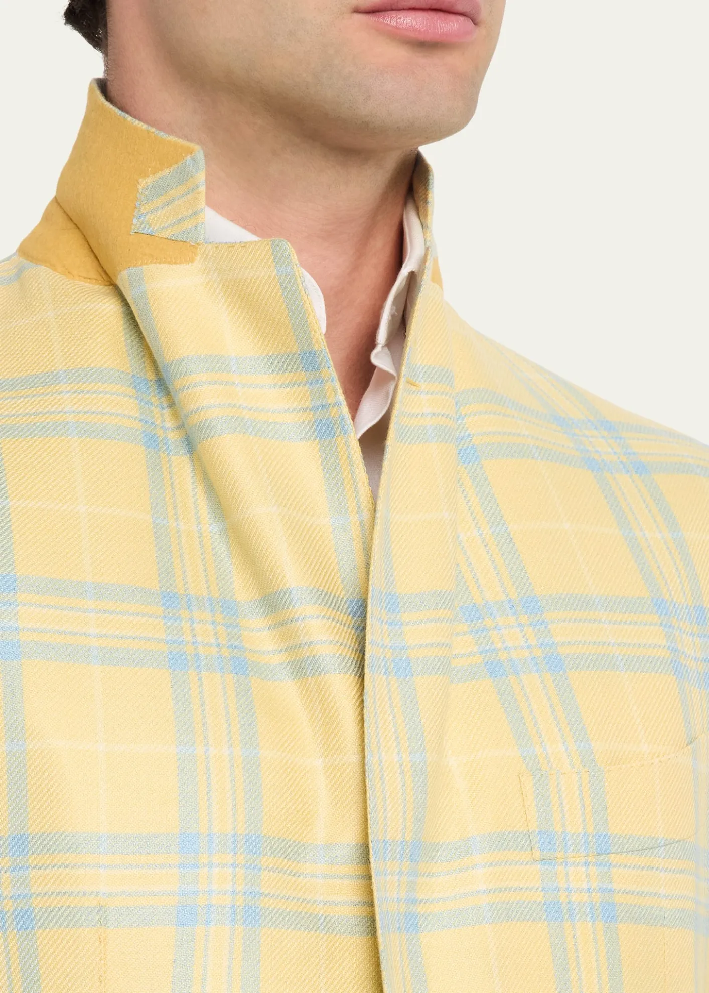 Cesare AttoliniMen's Cashmere and Silk Oversized Plaid Single-Breasted Sport Coat