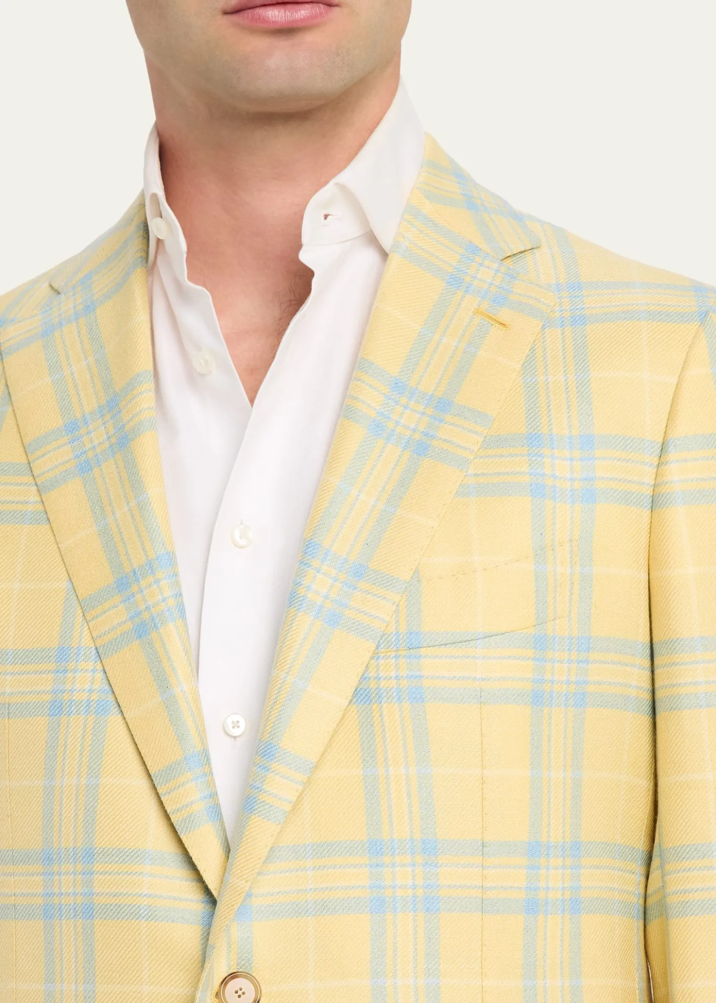 Cesare AttoliniMen's Cashmere and Silk Oversized Plaid Single-Breasted Sport Coat