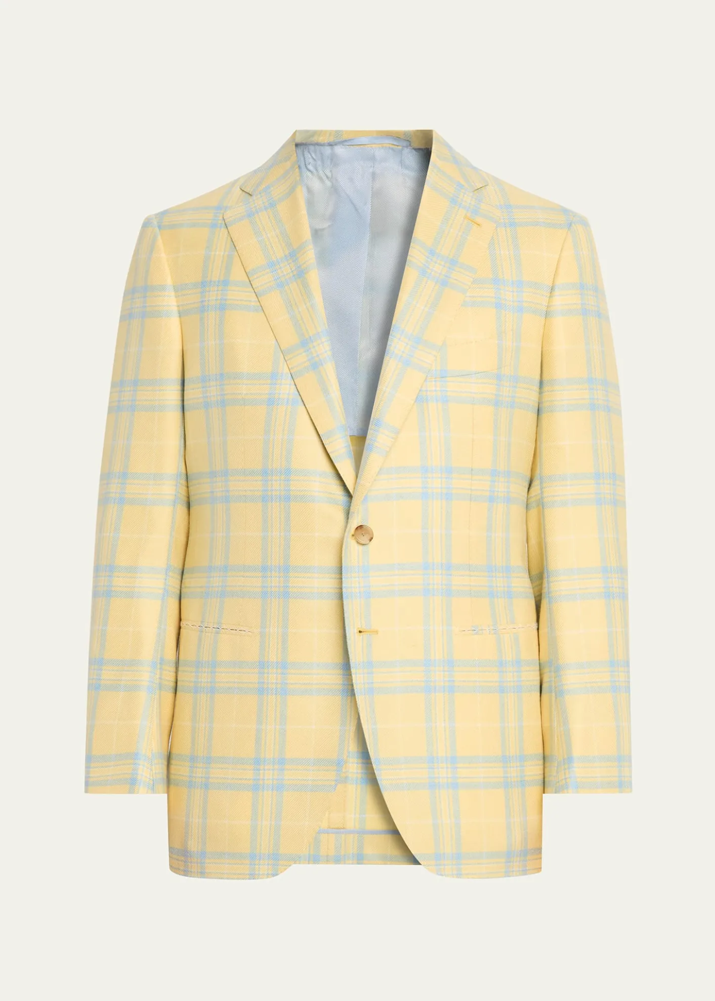 Cesare AttoliniMen's Cashmere and Silk Oversized Plaid Single-Breasted Sport Coat