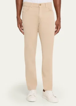 Cesare AttoliniMen's Cotton and Cashmere Slim Five-Pocket Pants