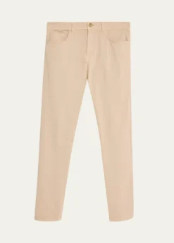 Cesare AttoliniMen's Cotton and Cashmere Slim Five-Pocket Pants