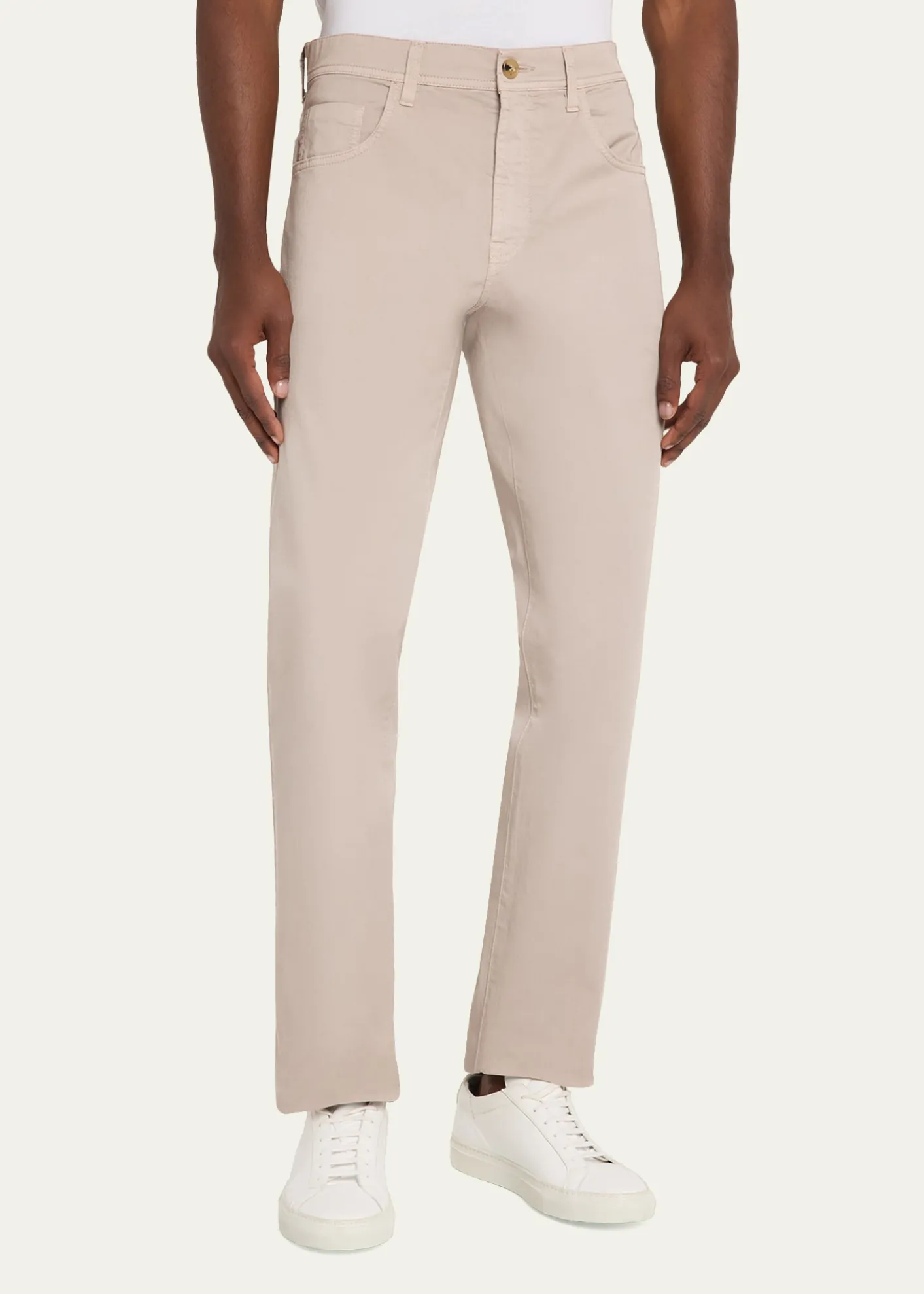 Cesare AttoliniMen's Cotton Slim Straight-Leg Five-Pocket Pants