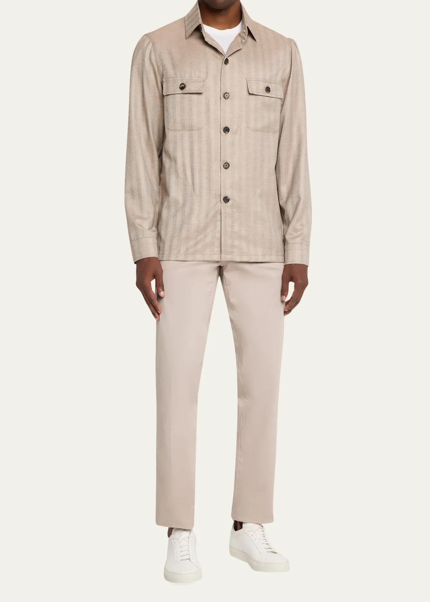 Cesare AttoliniMen's Cotton Slim Straight-Leg Five-Pocket Pants
