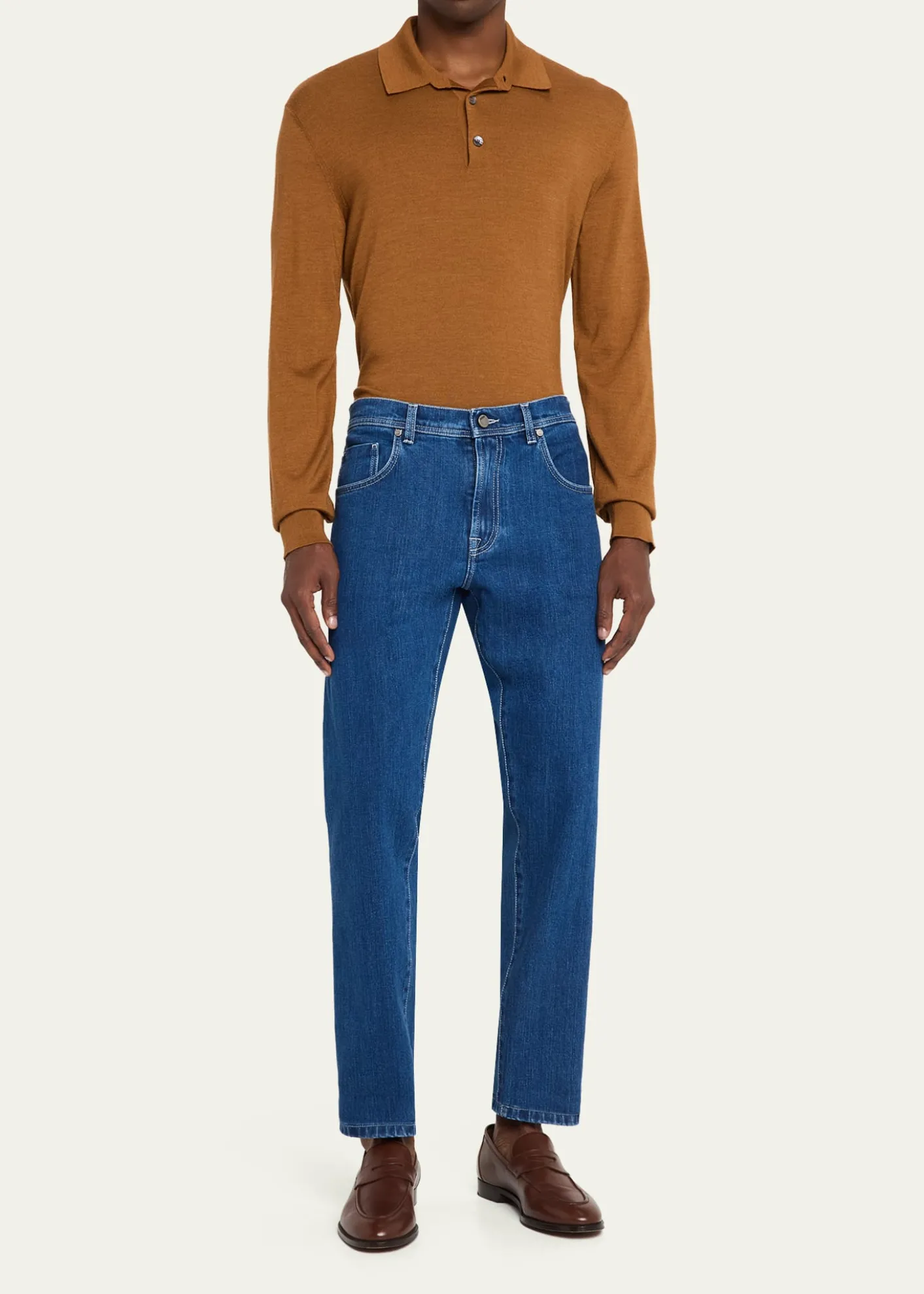 Cesare AttoliniMen's Dark-Wash Denim Slim Straight-Leg Jeans