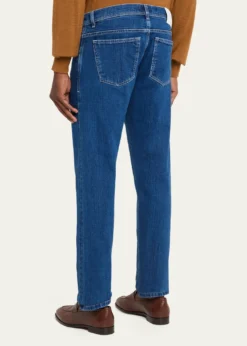 Cesare AttoliniMen's Dark-Wash Denim Slim Straight-Leg Jeans