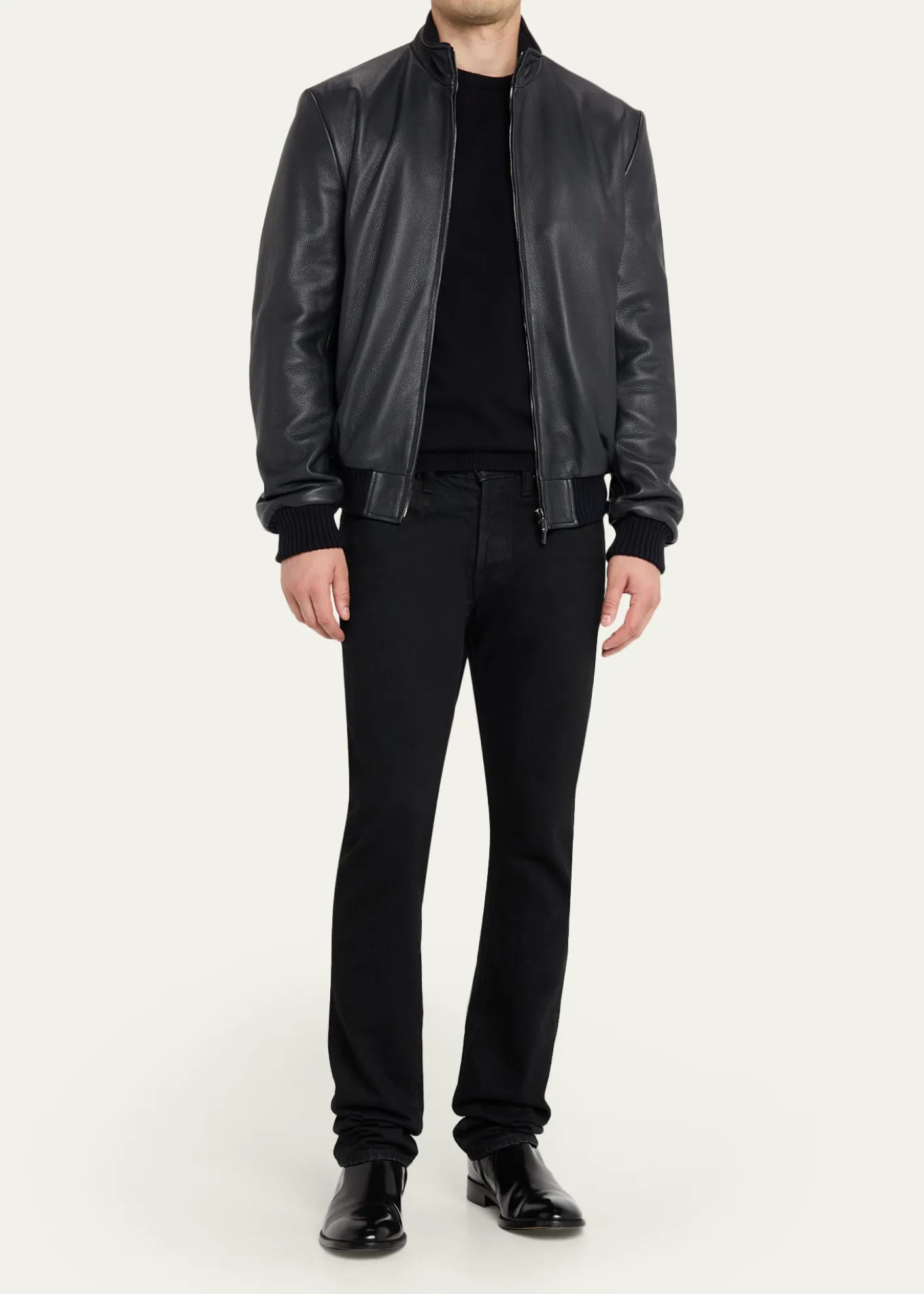 Cesare AttoliniMen's Leather Bomber Jacket