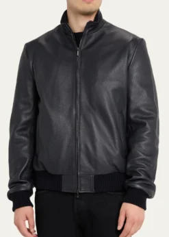 Cesare AttoliniMen's Leather Bomber Jacket