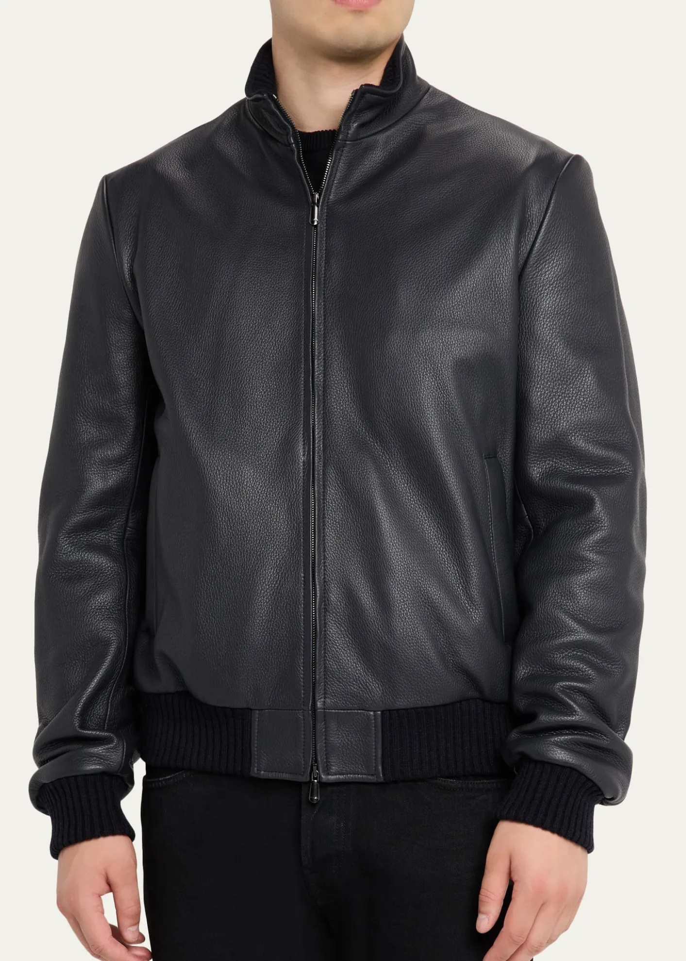 Cesare AttoliniMen's Leather Bomber Jacket