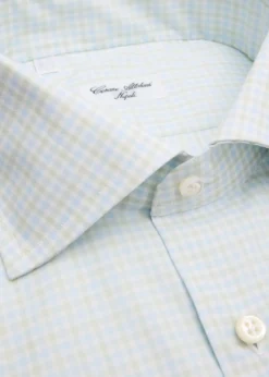 Cesare AttoliniMen's Micro-Gingham Cotton Dress Shirt