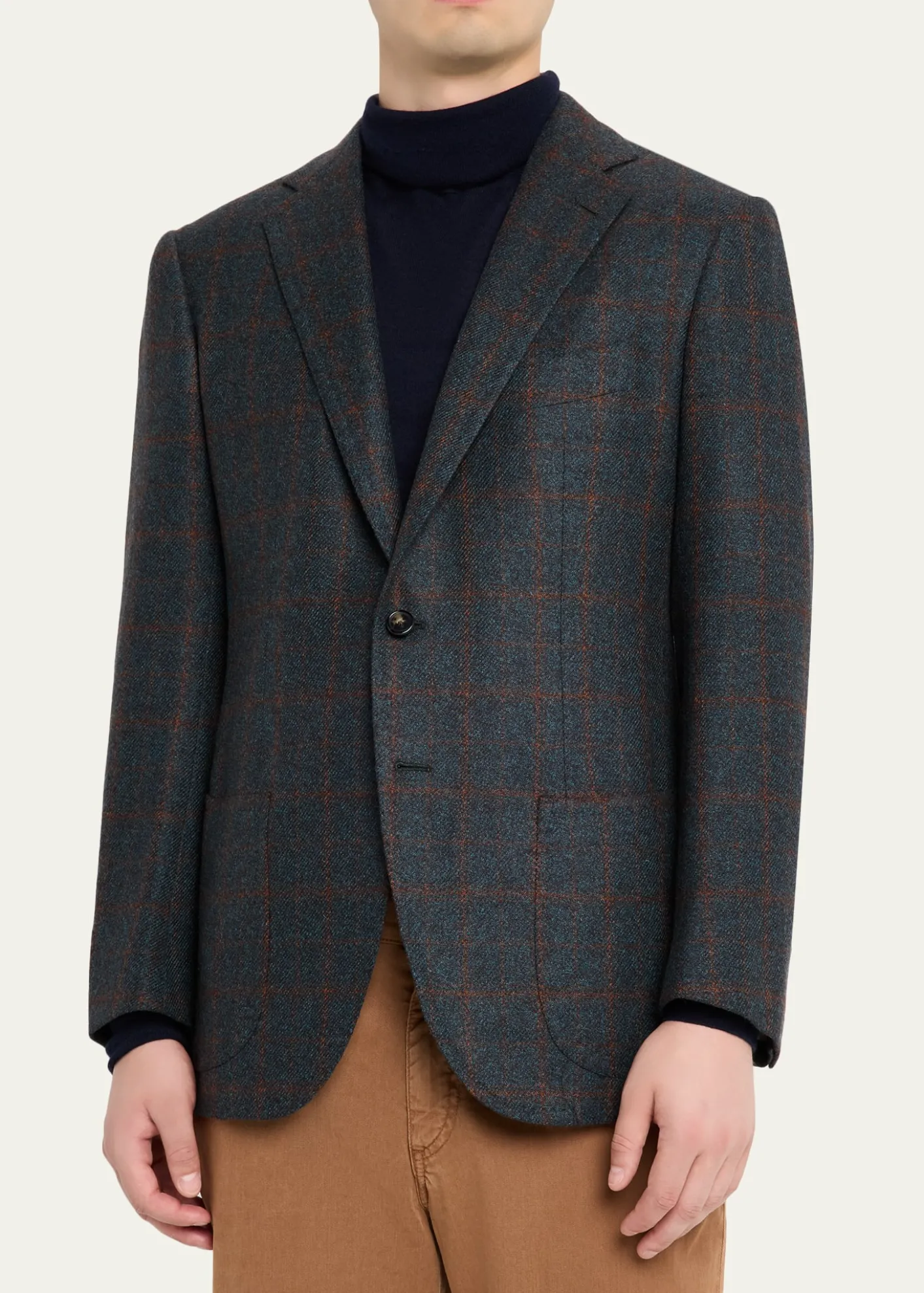 Cesare AttoliniMen's Plaid Cashmere Two-Button Jacket