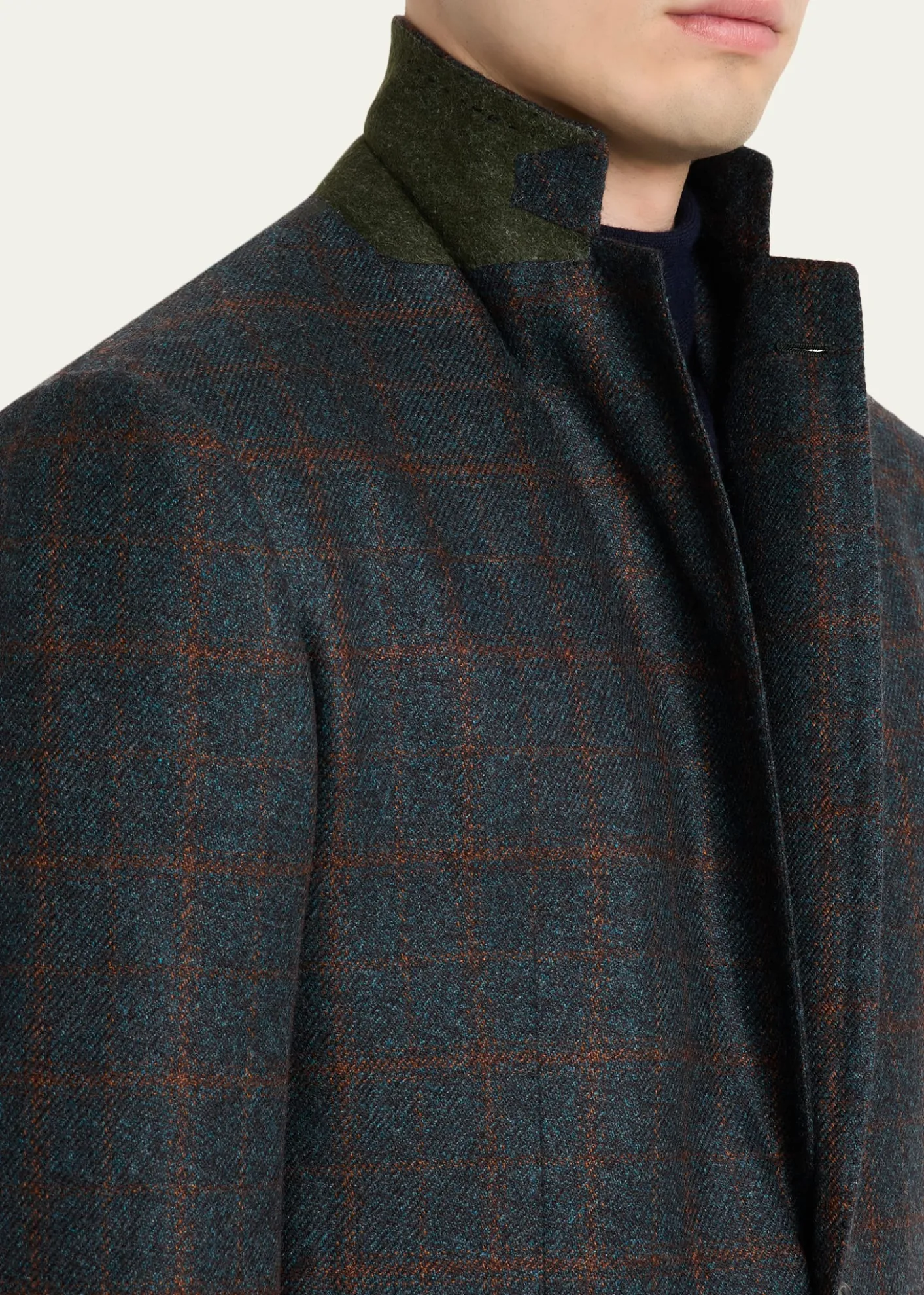 Cesare AttoliniMen's Plaid Cashmere Two-Button Jacket