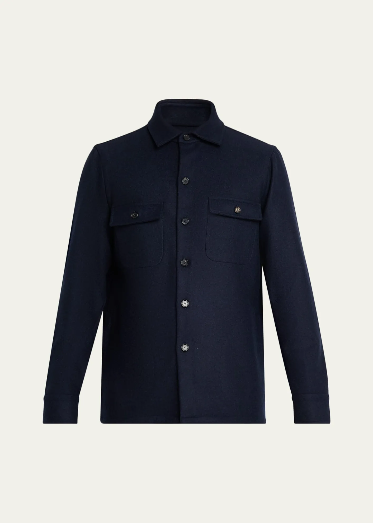 Cesare AttoliniMen's Wool Flap-Pocket Overshirt