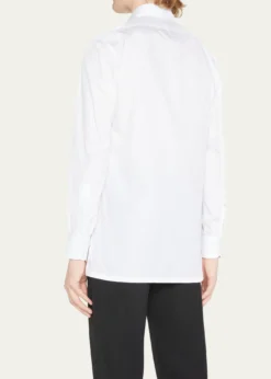 CharvetMen's Basic Solid Point-Collar Dress Shirt with French Cuffs