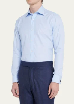 CharvetMen's French Cuff Cotton Dress Shirt