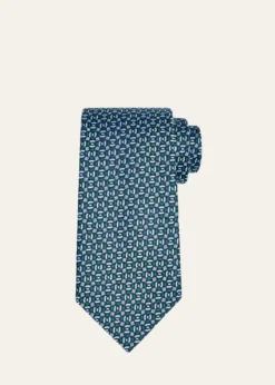 CharvetMen's Petite Geometric Silk Tie