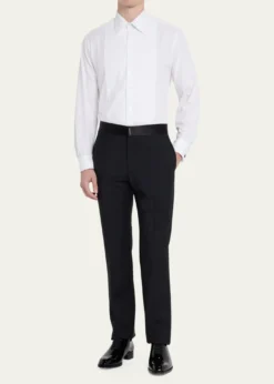 CharvetMen's Pique-Bib French Cuff Dress Shirt