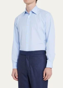 CharvetMen's Point Collar Cotton Dress Shirt