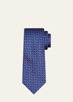 CharvetMen's Swirl Polka Dot Silk Tie