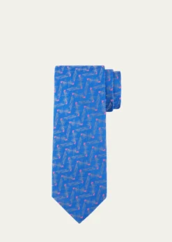 CharvetMen's Chevron Dot Silk Tie