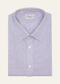 CharvetMen's Cotton Micro-Check Point Collar Slim Dress Shirt
