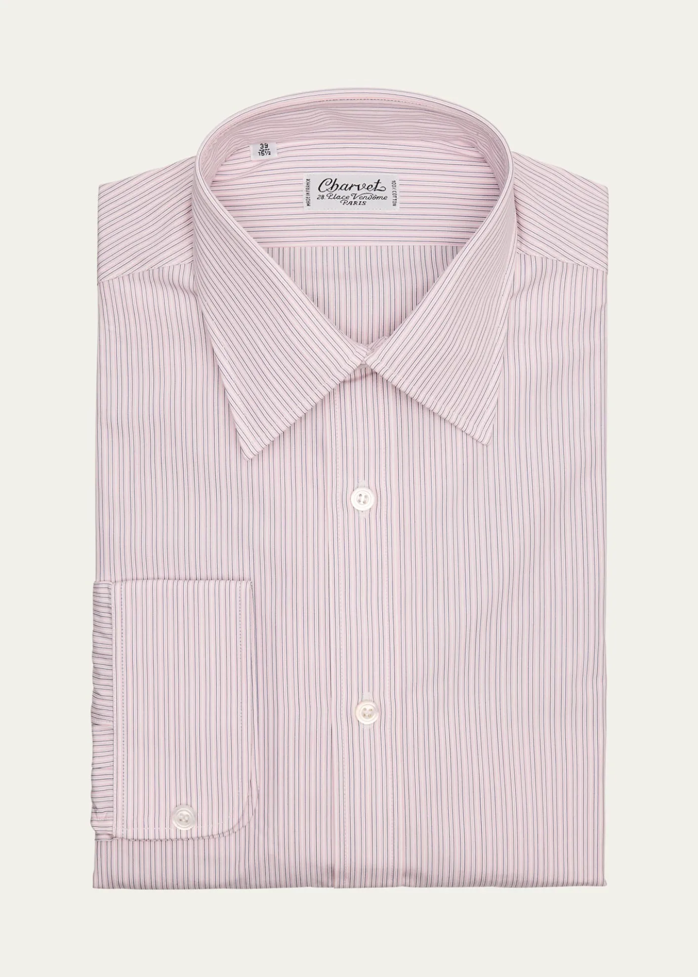 CharvetMen's Slim-Fit Cotton Multi-Stripe Dress Shirt