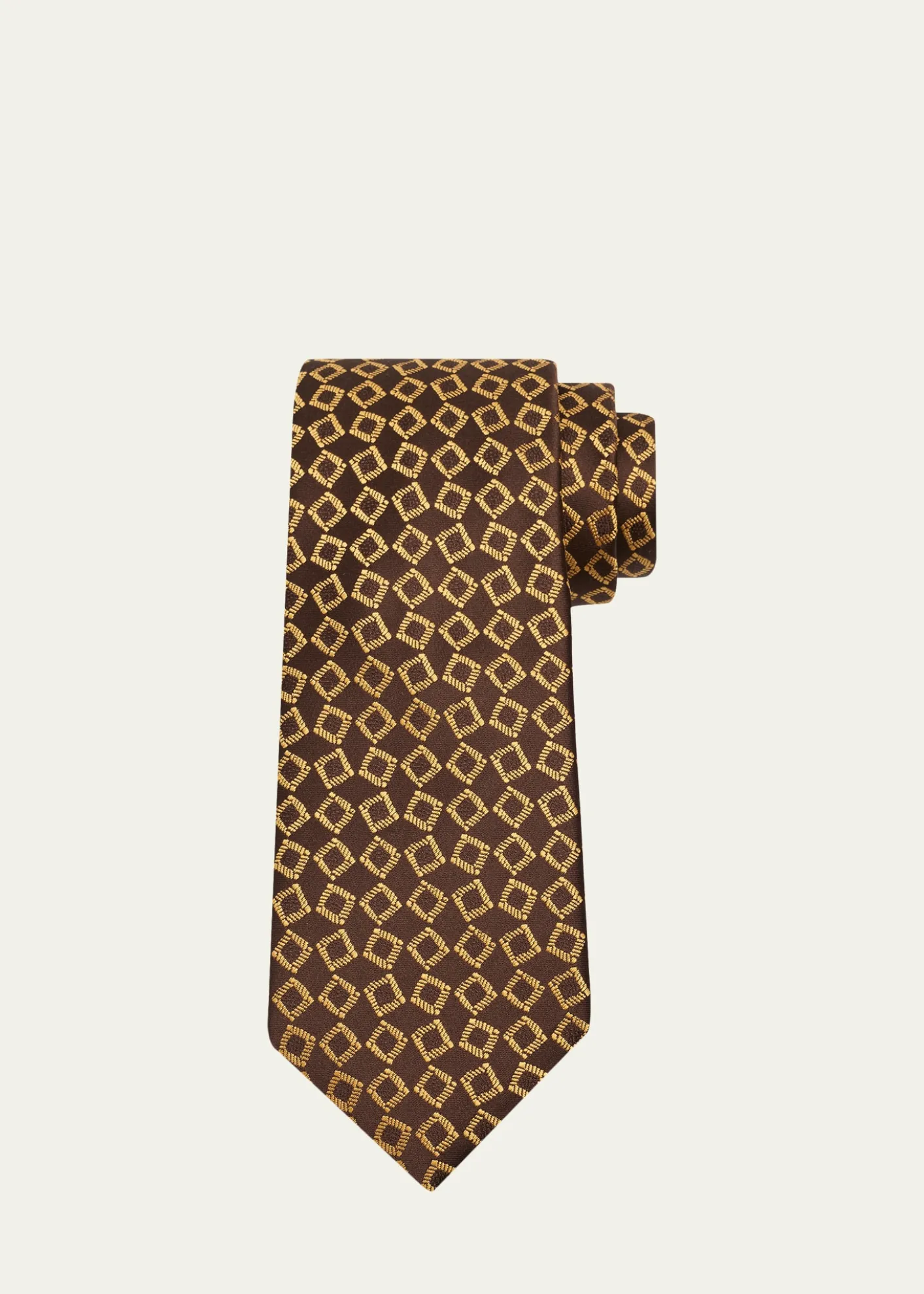 CharvetMen's Square Jacquard Silk Tie