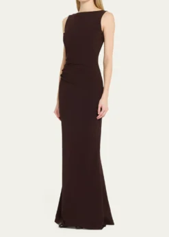 Chiara Boni La Petite RobeAjour Bateau-Neck Mermaid Gown