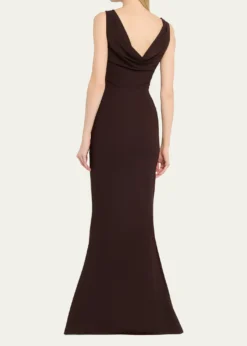 Chiara Boni La Petite RobeAjour Bateau-Neck Mermaid Gown
