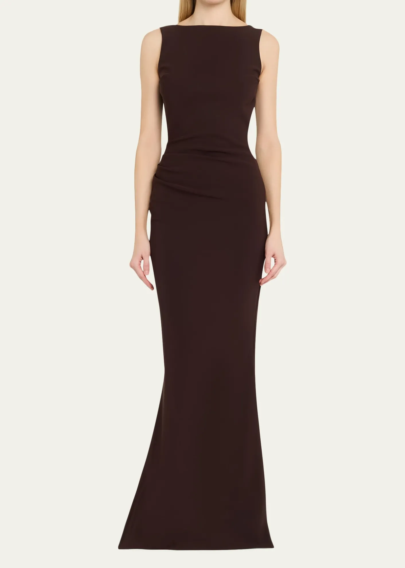 Chiara Boni La Petite RobeAjour Bateau-Neck Mermaid Gown
