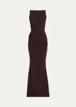 Chiara Boni La Petite RobeAjour Bateau-Neck Mermaid Gown