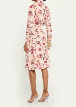Chiara Boni La Petite RobeBelted Floral-Print Midi Shirtdress
