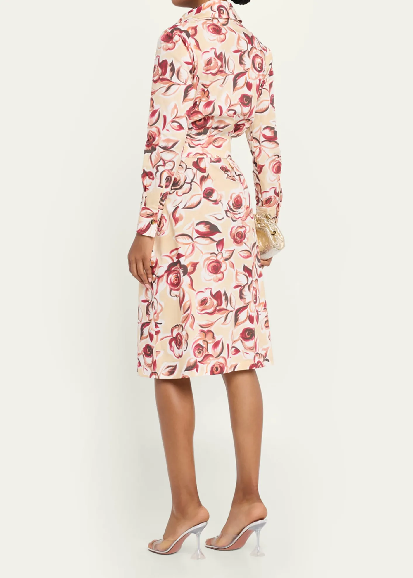 Chiara Boni La Petite RobeBelted Floral-Print Midi Shirtdress