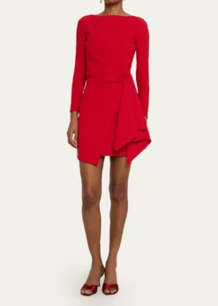 Chiara Boni La Petite RobeDraped Boat-Neck Mini Dress