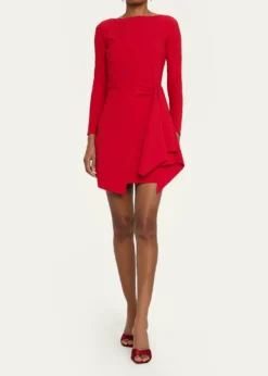 Chiara Boni La Petite RobeDraped Boat-Neck Mini Dress
