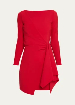 Chiara Boni La Petite RobeDraped Boat-Neck Mini Dress