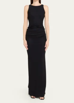Chiara Boni La Petite RobeEman Sleeveless Draped Column Gown
