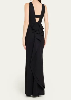 Chiara Boni La Petite RobeEman Sleeveless Draped Column Gown