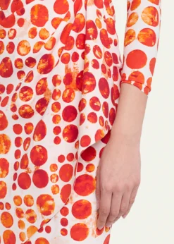 Chiara Boni La Petite RobeFloral V-Neck Long-Sleeve Side-Drape Dress