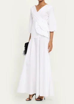 Chiara Boni La Petite RobeFlower-Embellished Stretch Cotton Maxi Dress