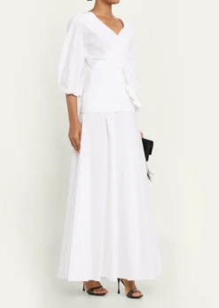 Chiara Boni La Petite RobeFlower-Embellished Stretch Cotton Maxi Dress