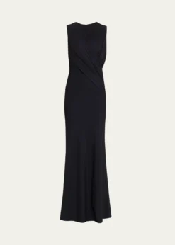 Chiara Boni La Petite RobeFrozy Sleeveless Draped Column Gown
