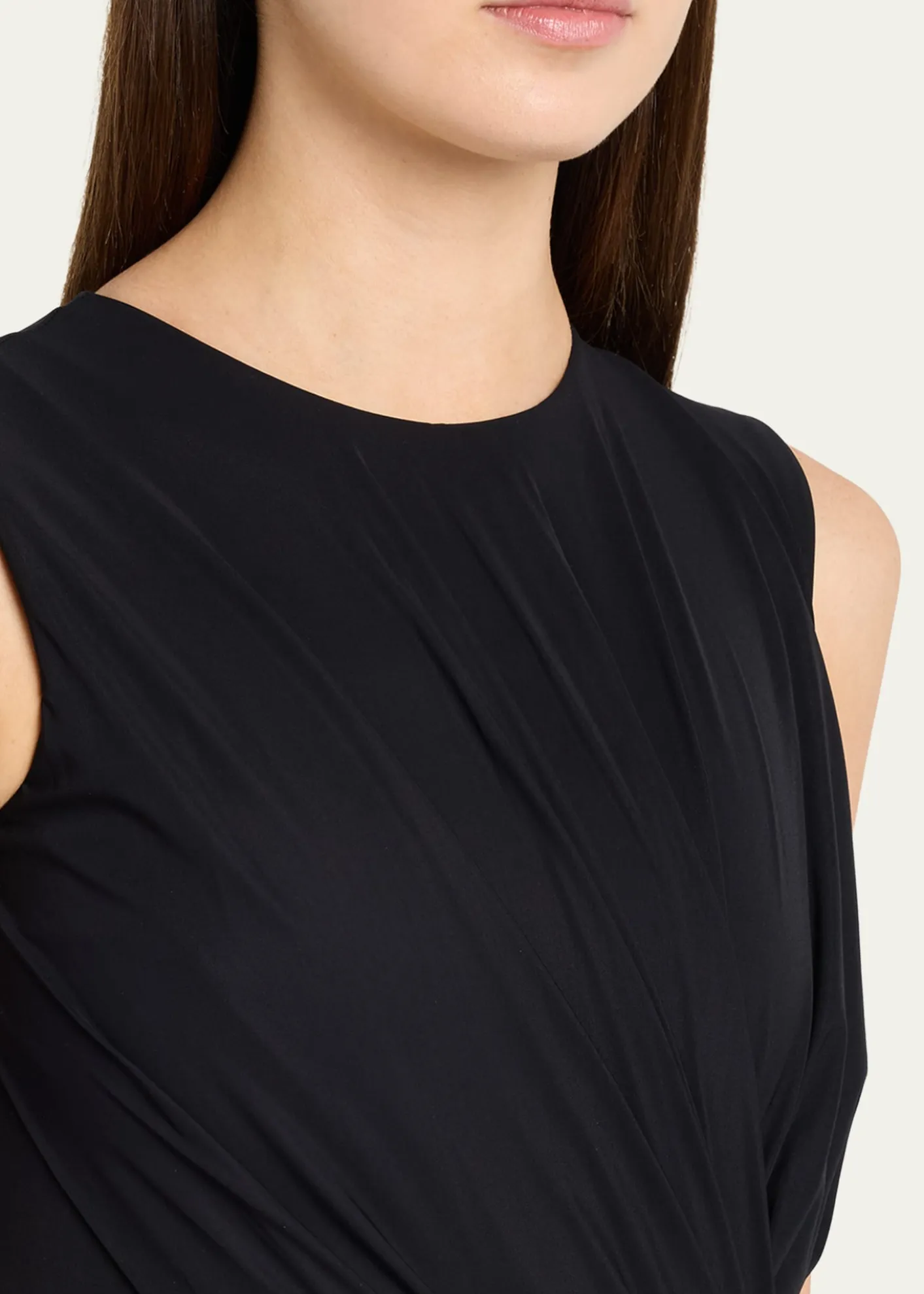 Chiara Boni La Petite RobeFrozy Sleeveless Draped Column Gown