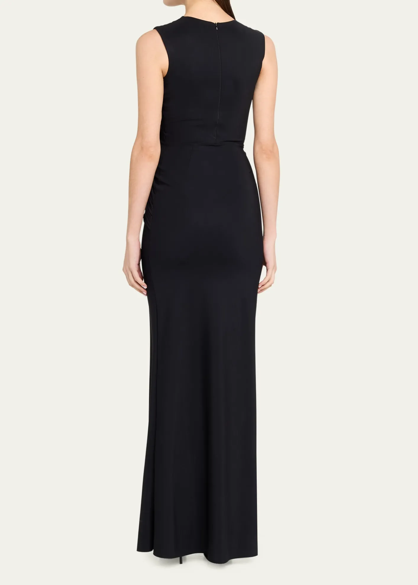 Chiara Boni La Petite RobeFrozy Sleeveless Draped Column Gown