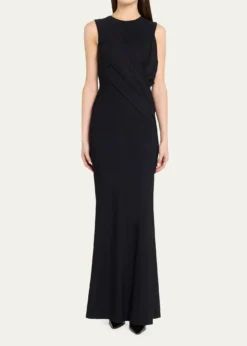 Chiara Boni La Petite RobeFrozy Sleeveless Draped Column Gown