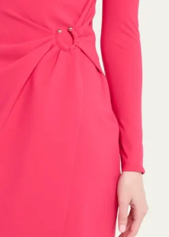 Chiara Boni La Petite RobeGathered Bateau-Neck Midi Sheath Dress